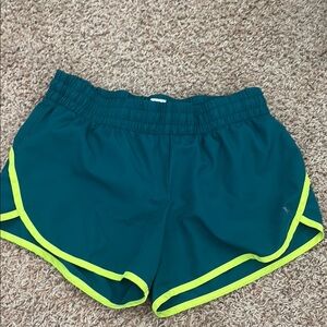 Women's Teal and Neon Green Shorts